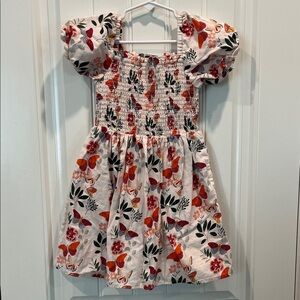 Gymboree White Dress with Red and Black Floral Butterfly Print